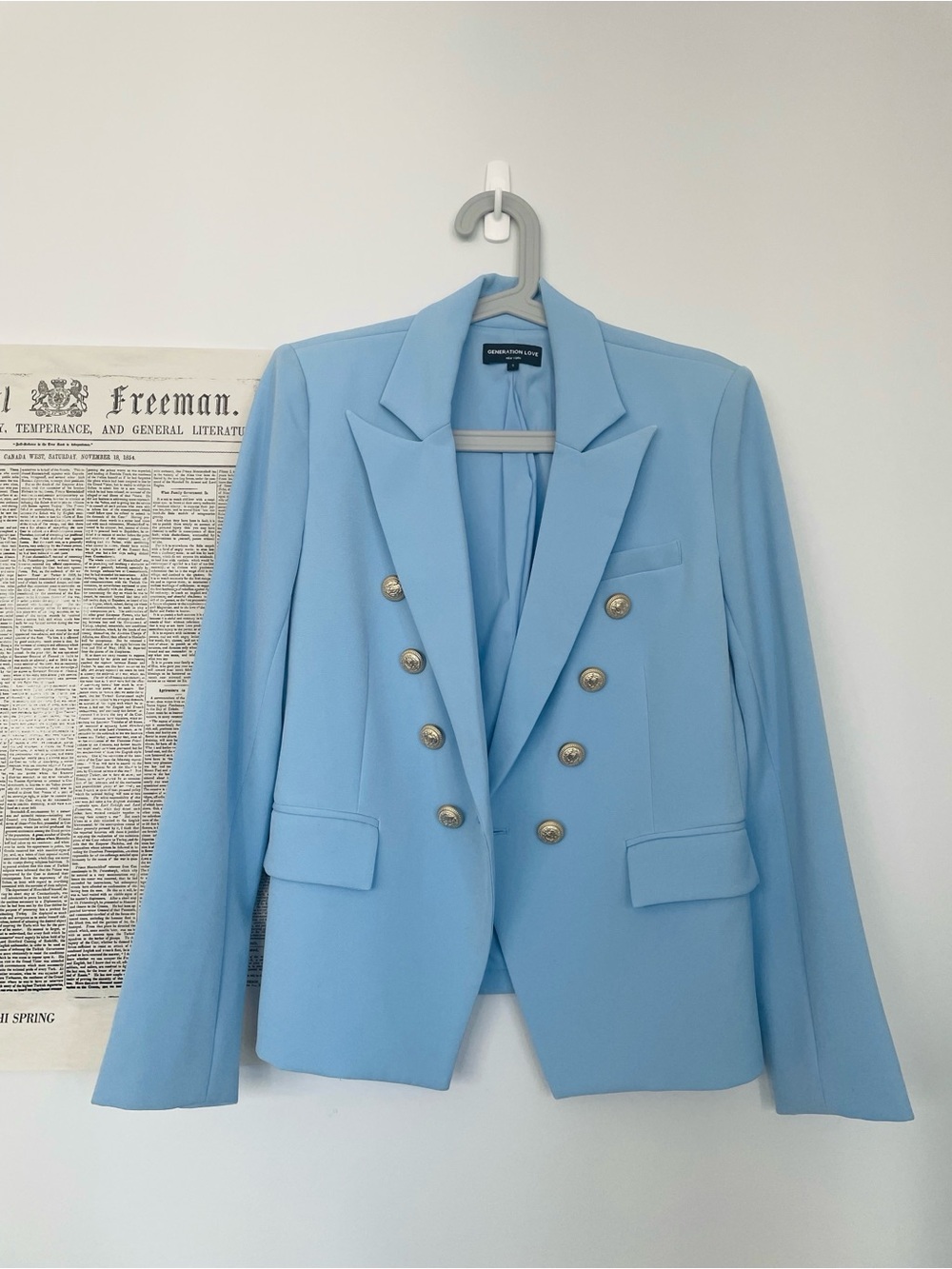 Generation Love double breasted blue blazer